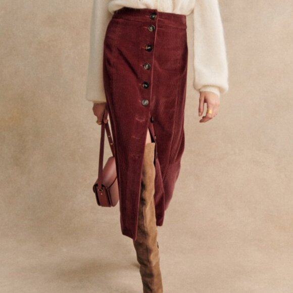 Sezane Rosalba Skirt, Terracotta - Picture 2 of 14